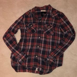 blue and red flannel